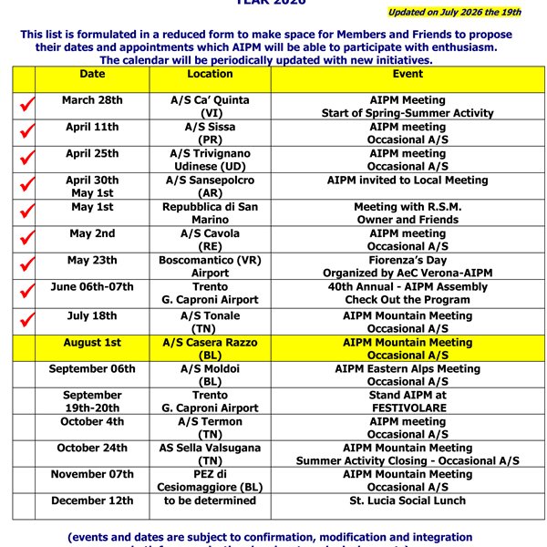 Association Activity Program 2026